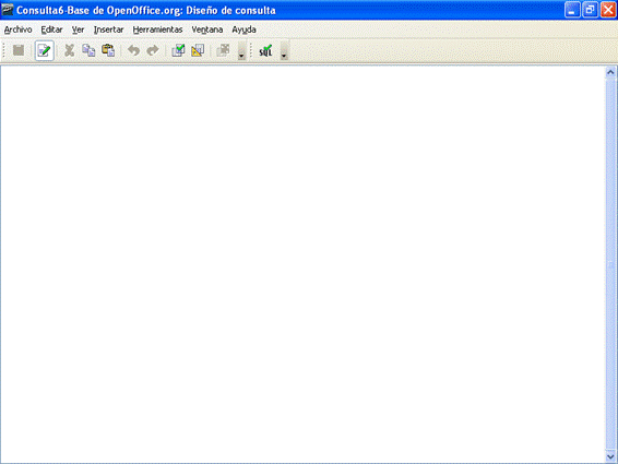 Ventana en blanco para escribir la sentencia SQL