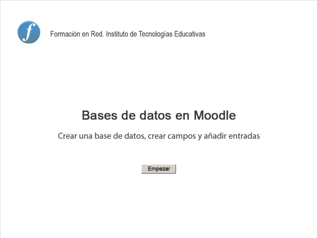 Enlace a videotutorial crear base de datos