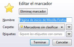 Editar marcadores Mozilla Firefox