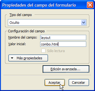 Propiedades del campo de formulario